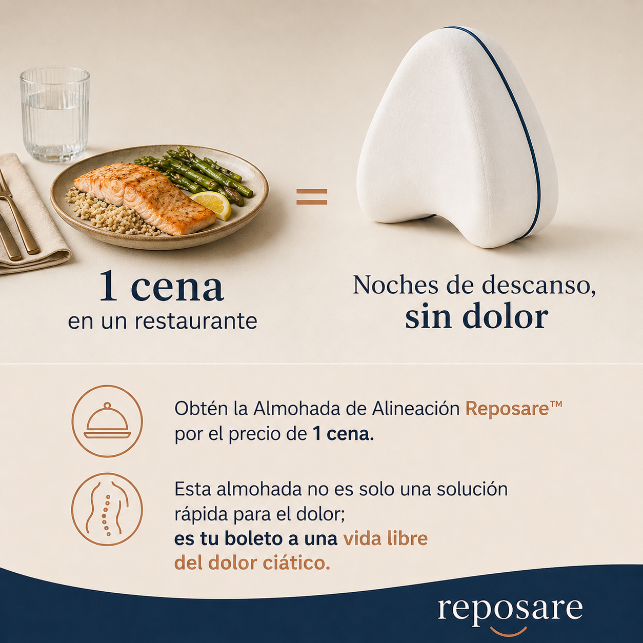 Reposare Renueva™ – Almohada Ortopédica de Alineación